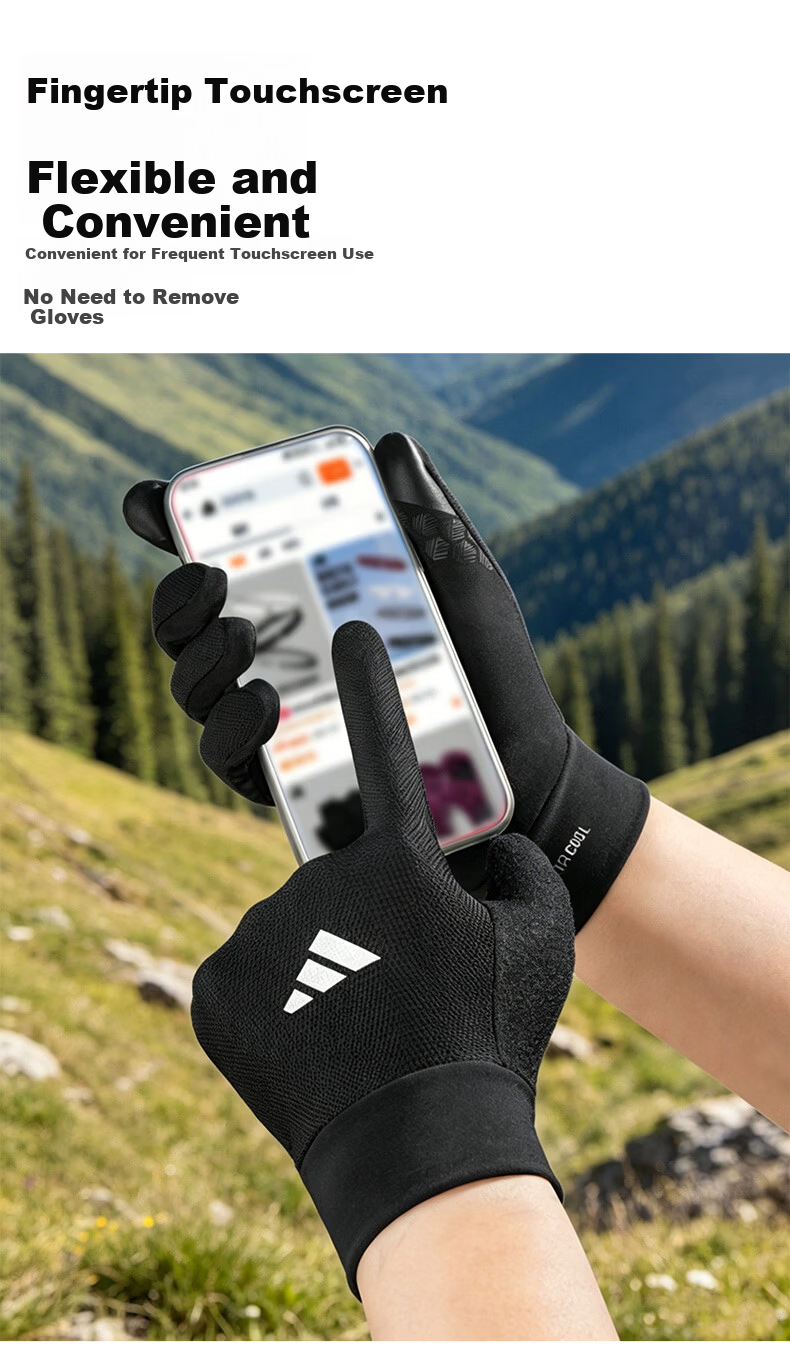 Adidas Men's Summer Hiking Gloves Lightweight Running Cycling Gloves Non-Slip Touchscreen Fitness Fishing 8