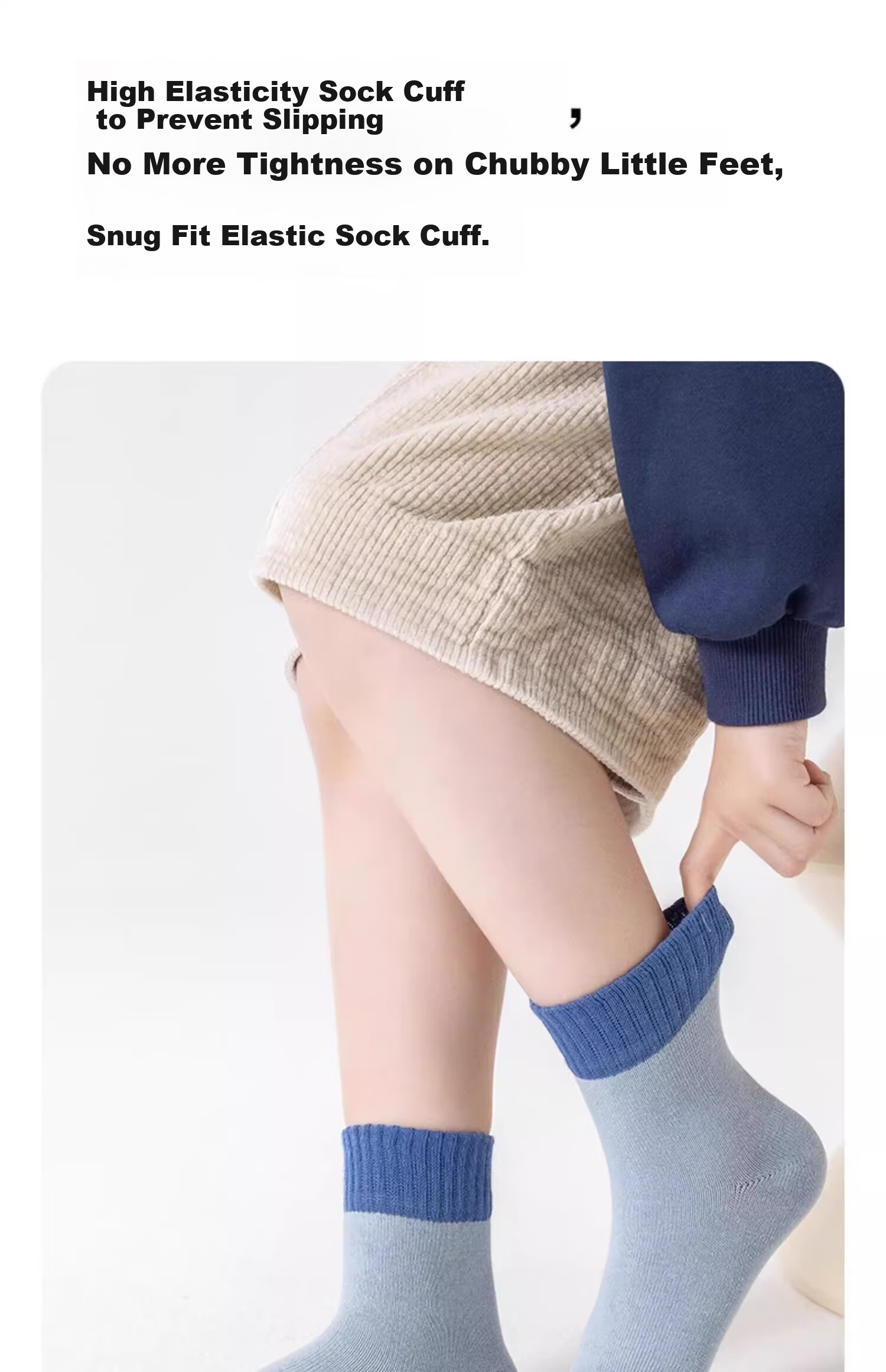 Yuzhaolin Boys' Socks 100% Cotton Seamless Spring Summer Youth Girls' Odor-Resistant Mid-Calf Student Children's Socks 10