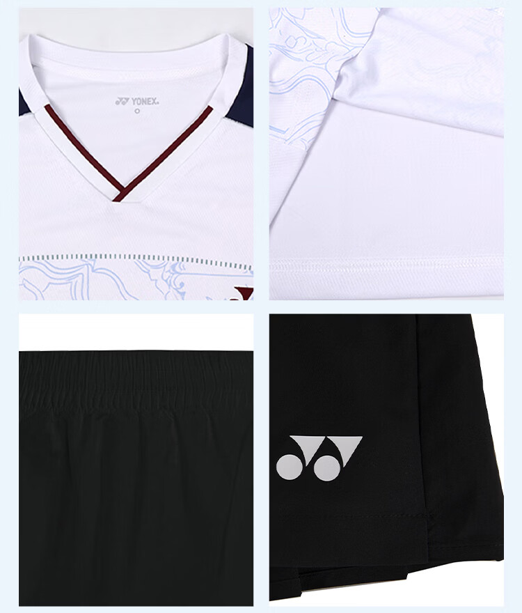 YONEX Badminton Apparel Color-Changing Short Sleeve T-Shirt and Shorts Set 1100426BCR Ivory White L 11