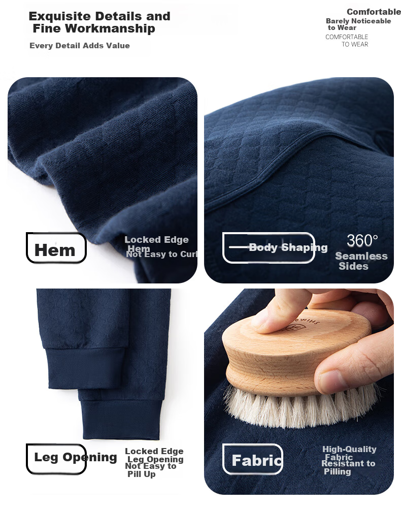 Yiershuang [Class A 3-Layer Thickened] 100% Cotton Thermal Underwear Men's Set Antibacterial Youth Autumn Top and Bottom 12
