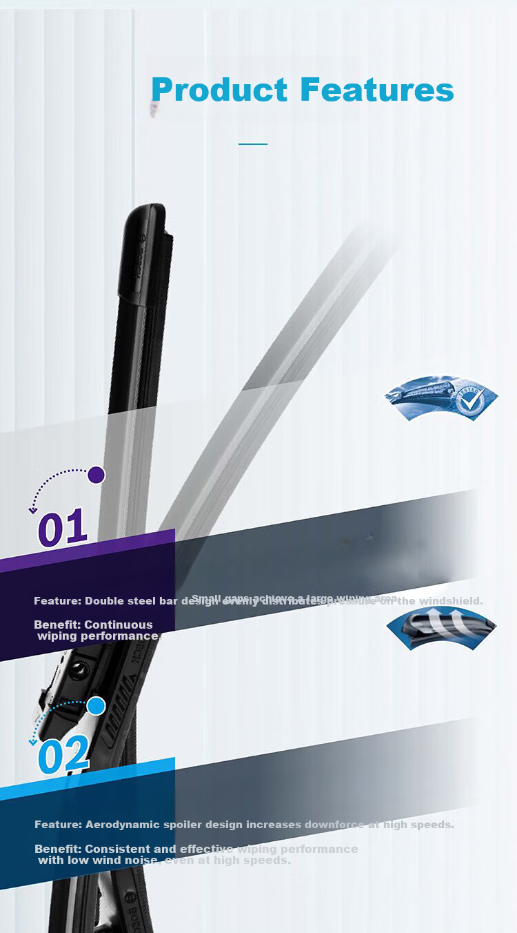 BOSCH Wind Wing U Wiper Blade, 22/18 Inches, Compatible with Changan CS35/CX30/Zhixiang/Kesai5/Chuanqi GS4/GA4 6