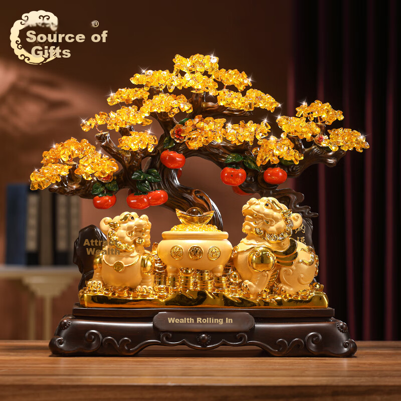 Lizhi Source Wealth Pixiu Treasure Basin Money Tree Ornament Store Cashier Desk Housewarming Opening Gift Living Room Wine Cabinet Decoration
