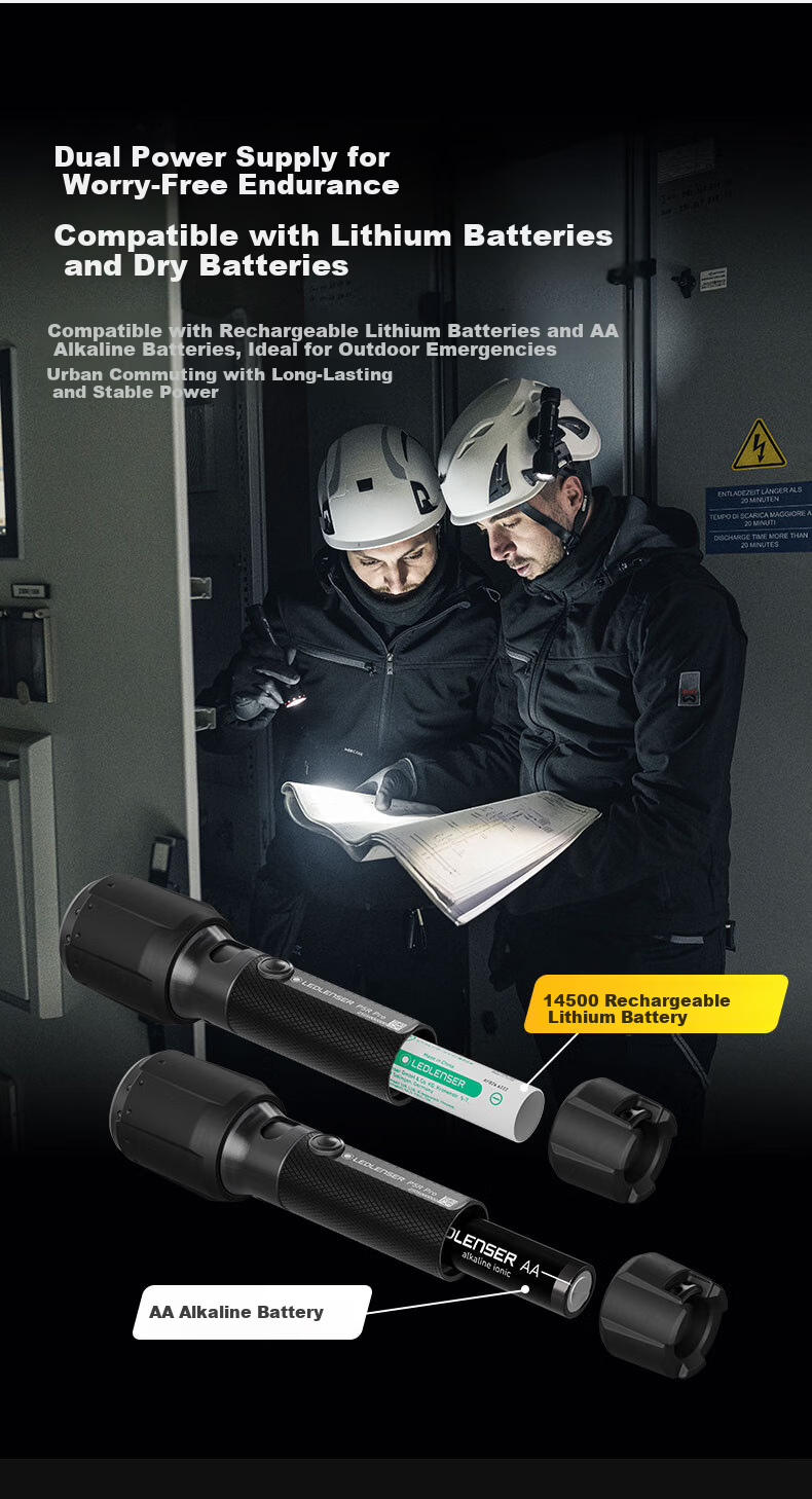 LED LENSER Germany High-Power Flashlight P5R PRO Professional Waterproof Zoom Warm White Light 14500 Lithium Battery Ultra-Long Endurance 4