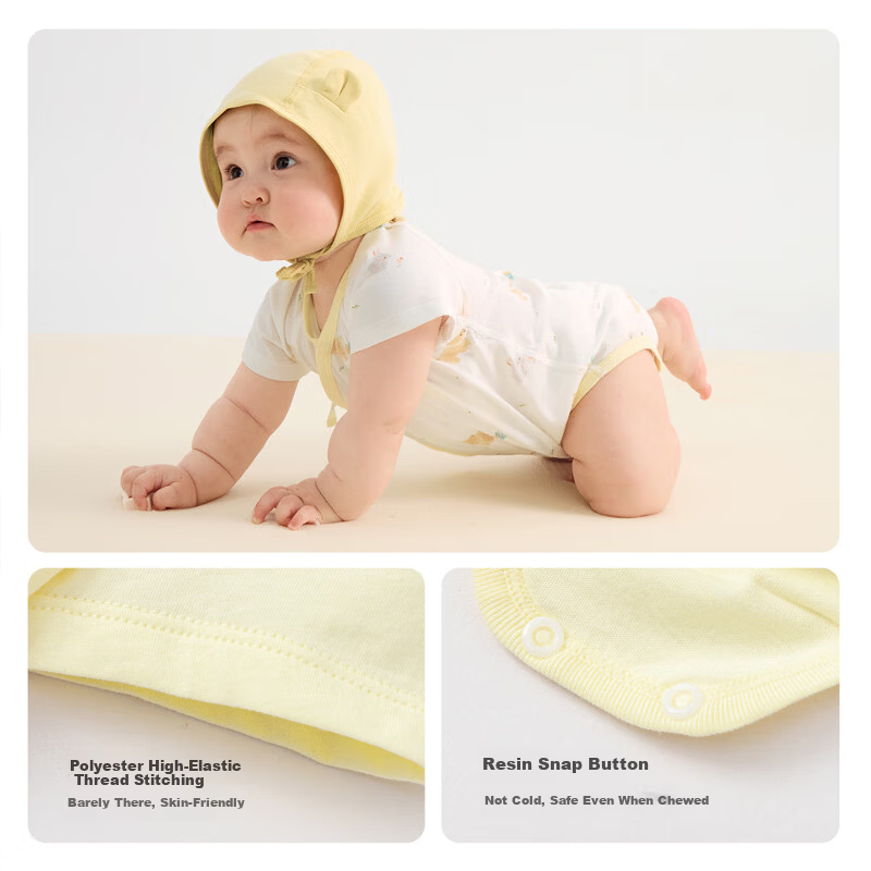 Balabala【balaOne】Kids Baby Triangle Shirt Romper 2026 Summer Two-Piece Set Fresh