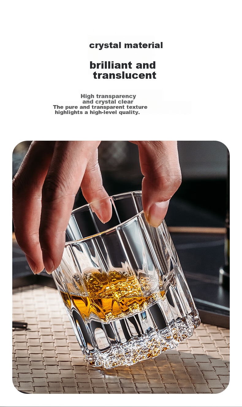 CRISTALGLASS Premium Luxury Whiskey Glass Set Edokiriko Crystal Glass Home Barware Beer Glasses 7
