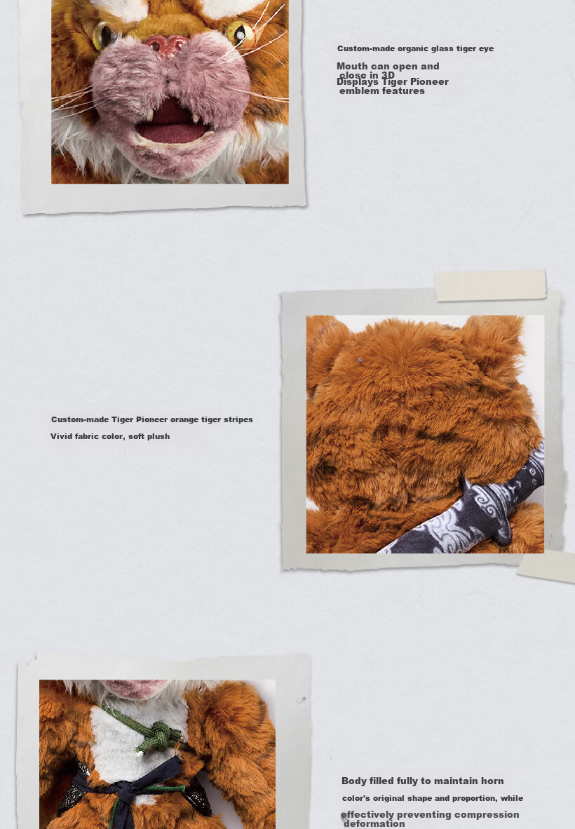 Black Myth Plush Tiger Vanguard Figurine Tan Black Myth Wukong Official Merchandise Toy Doll Backpack Pendant Keychain 8