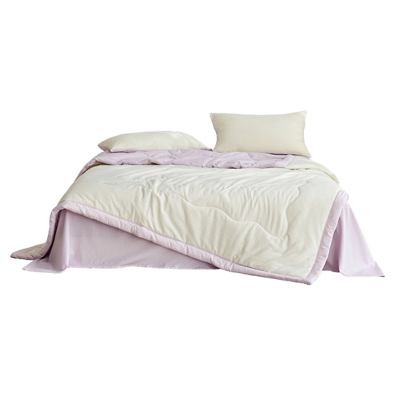 Grace Bubble Gauze Summer Quilt Air Conditioning Quilt Student Dormitory Machine Washable Thin Quilt Summer Cooling Quilt Nina Purple 180cm*220cm