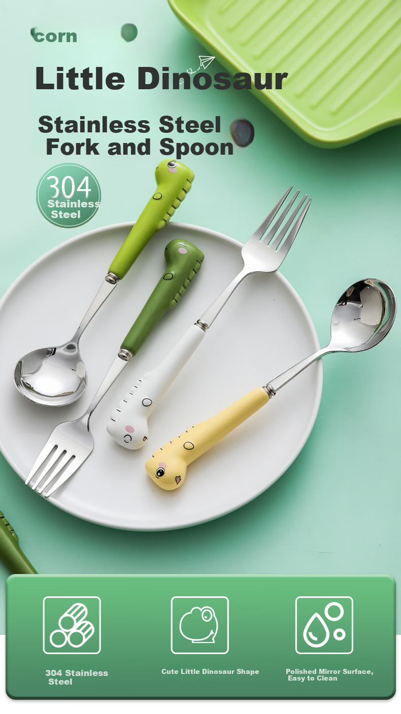 Corn Spoon Stainless Steel Household Food Grade Personal Watermelon Spoon High-Quality Long Handle Children's Spoon Single Serving 1