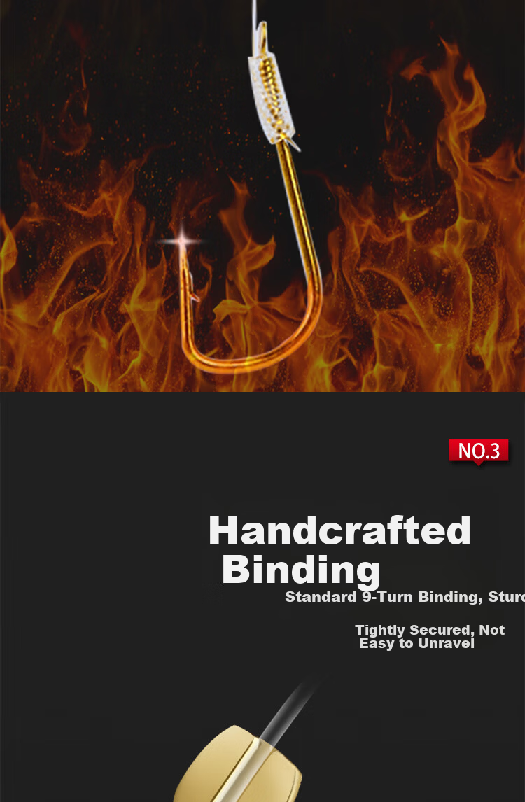 Femtosecond Ise Ni Double Hook Barbed Fishing Line No.4/1.5 [10 Sets] Double Hook Handmade Pre-tied Fishing Hooks Ready-to-Use Fishing Line Rig Taiwan Fishing Sub-line Set Accessories 1