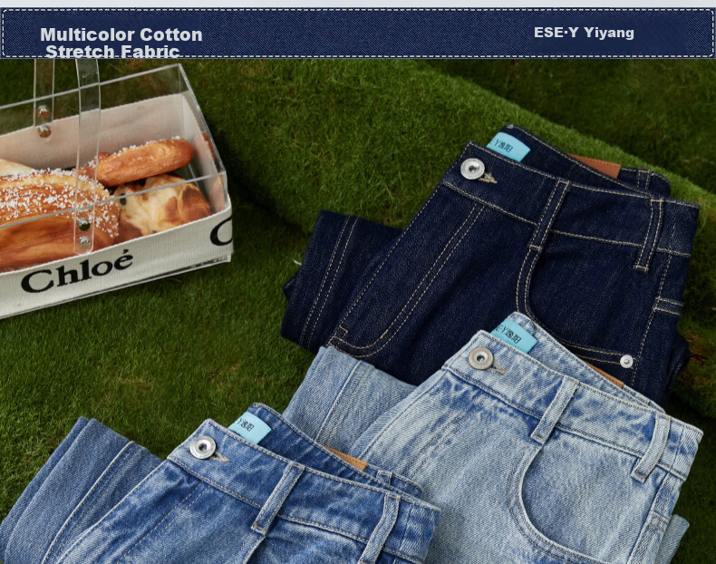 ESE-Y Women's Wide Straight Jeans 26 Spring New Colorfast Cotton Stretch Wide-Leg Pants Denim Blue 27 9