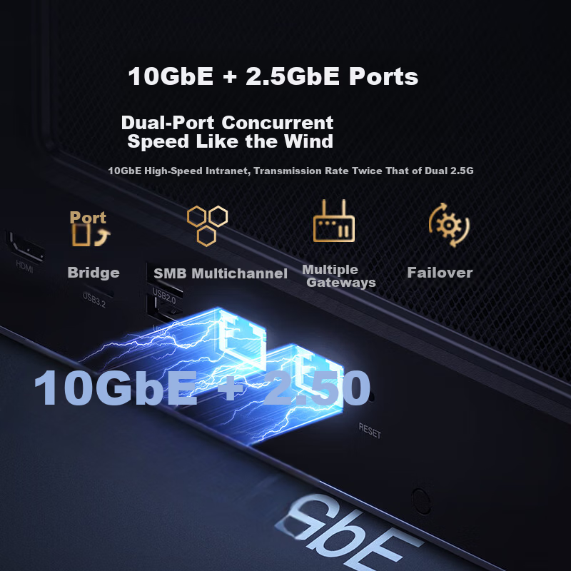 UGREEN Private Cloud DXP4800 Plus NAS Network Storage 16GB RAM 4-Bay Personal Cloud Hard Drive Home Server 10GbE Port Compatible with iPhone 17