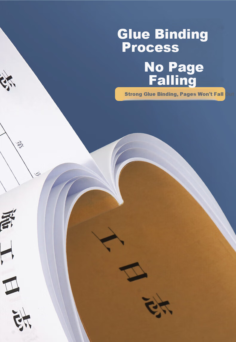 SIMAA A4 Thickened Construction Log 80g Double Adhesive Paper Building Site Engineering Unit Construction Record Book Diary Supervisor Safety Book Single-Sided 40 Sheets/Book 5-Pack 6