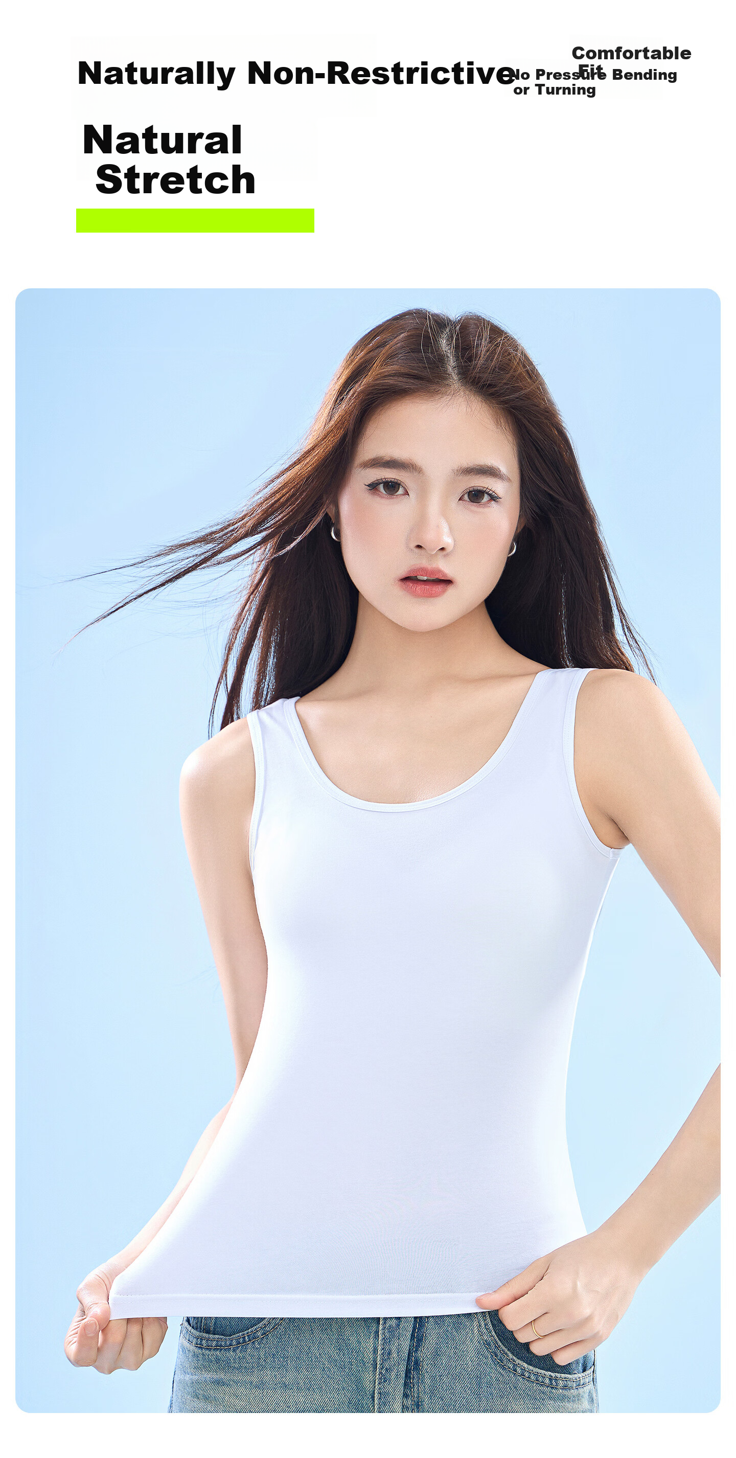 Youkeshu Women's Camisole Tank Top Slim Fit Breathable Sports Base Layer Outerwear Side Coverage 10