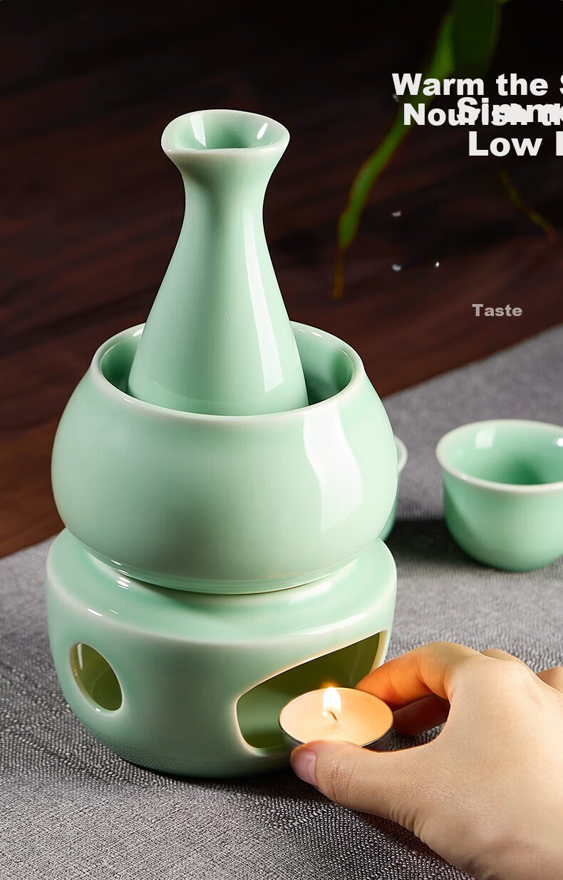 Yachihiko Warm Wine Pot Set Chinese Vintage Style Household Yellow Wine Warmer 3