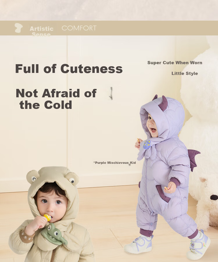 BALABALA Baby Kids Down Jacket Romper Winter Outwear Fashion [Mall Same Style] 200425120202 4