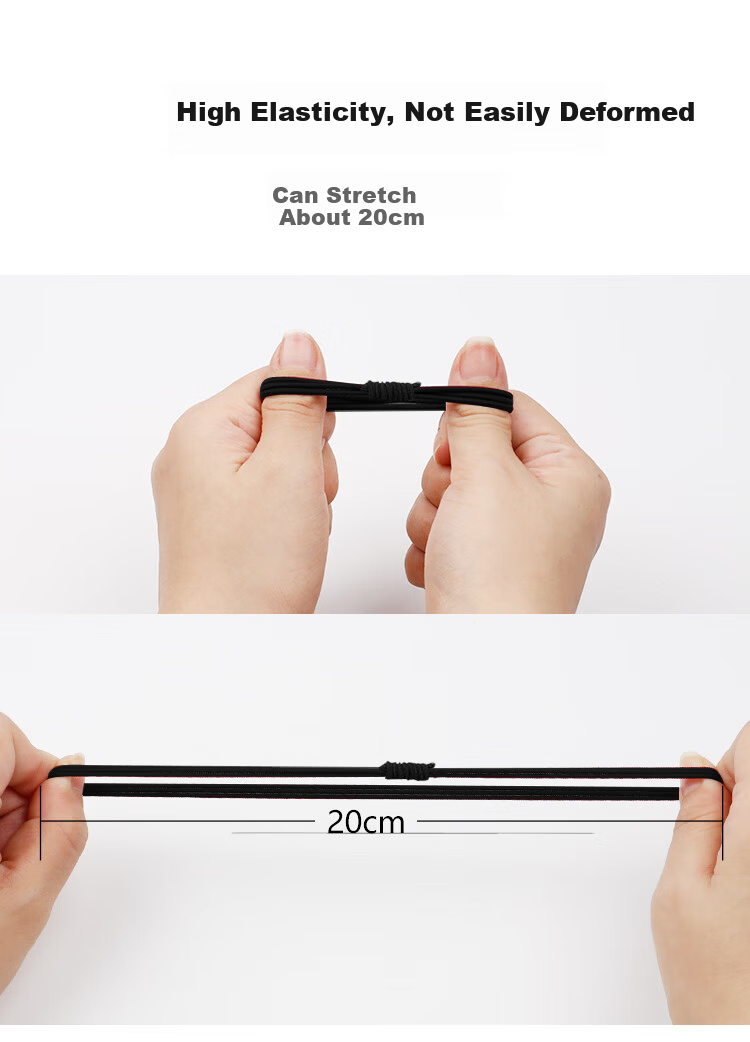 Meifuyu High Elasticity Four-Strand Thin Hair Ties 20 Pieces Elastic Hair Bands Hair Ropes MF8522 5