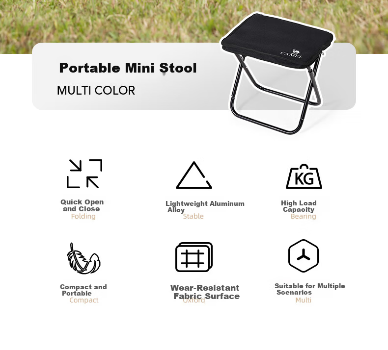 CAMEL Outdoor Folding Chair Camping Chair Picnic Aluminum Alloy Stool Fishing Stool Art Sketching Small Folding Stool F128 1