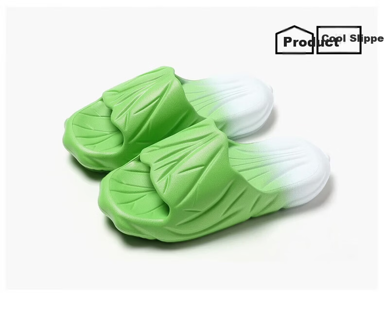 HIPANDA Cabbage Outdoor Slippers Women Non-Slip Thick Sole Height Increasing Soft Indoor Home Shower Men Flip Flops 1