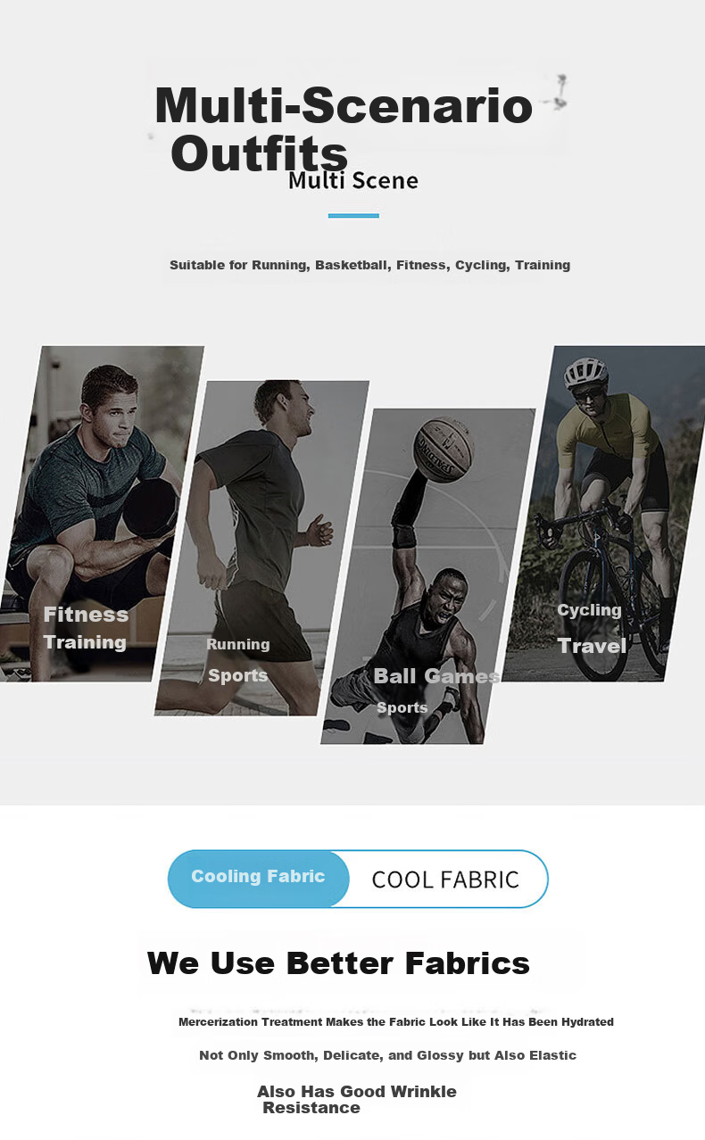 TUCANO Men's Summer Thin Ice Feeling Breathable Crew Neck T-Shirt and Casual Sports Pants Two-Piece Set Black XL 3