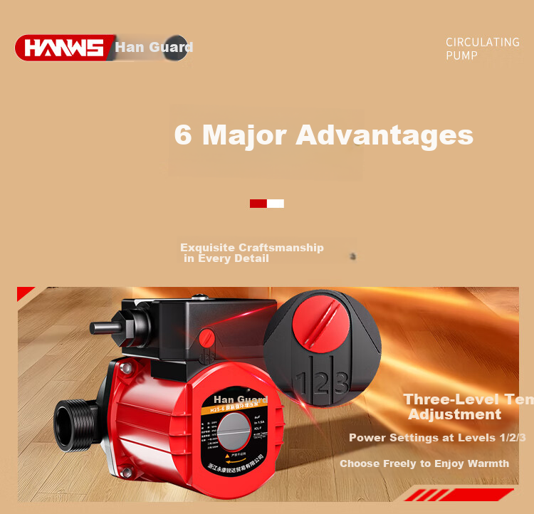 Hanweishi Heating Circulation Pump Floor Heating Domestic Hot Water Pump Geothermal Return Pump Boiler Pipeline Booster Pump Shielded Pump 5