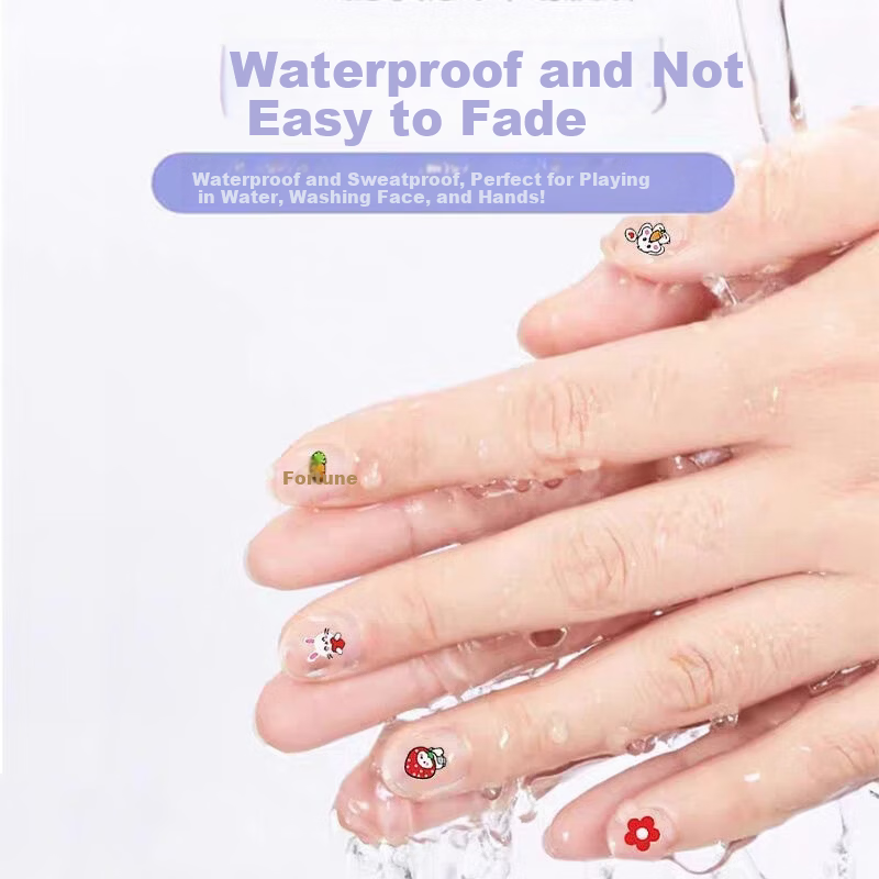 Mili Children's Night Glow Nail Stickers Non-Toxic Waterproof Girls Nail Art 3-6 Years Old Preschool Educational Toy 11