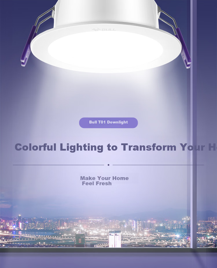BULL LED Recessed Downlight 9W 4-inch Warm White 4000K Ceiling Light for Living Room, Cutout 100-110mm 1