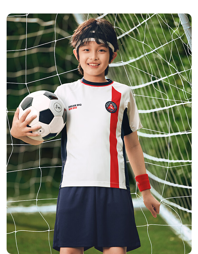 Balabala Kids Short Sleeve Set Boys Girls Baby 2-Piece Summer 2026 Football Jersey and Shorts Moisture-Wicking Quick-Dry 13