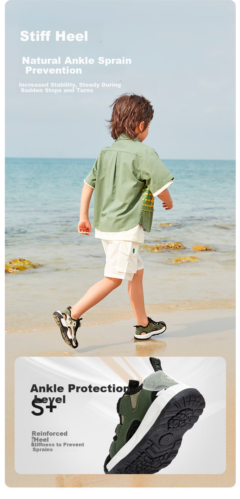TARANIS Kids Summer Sandals New Boys Girls Non-Slip Anti-Collision Knob Buckle Breathable Sports Creek Shoes Gray Size 27 4