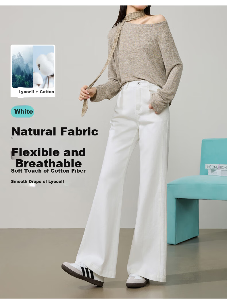 ESE-Y Golden Ratio Flared Jeans for Women 26 Spring New Slim Fit Stretch Cotton Flared Pants Black 25 8