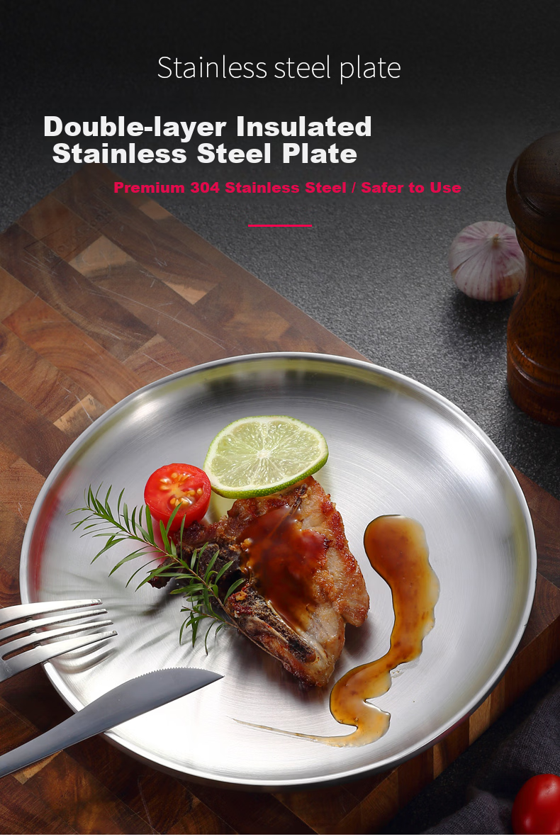 MAXCOOK 304 Stainless Steel Plate Dish, Deep Bowl 16cm, Thickened And Widened, Drop-Resistant MCWA4182 1