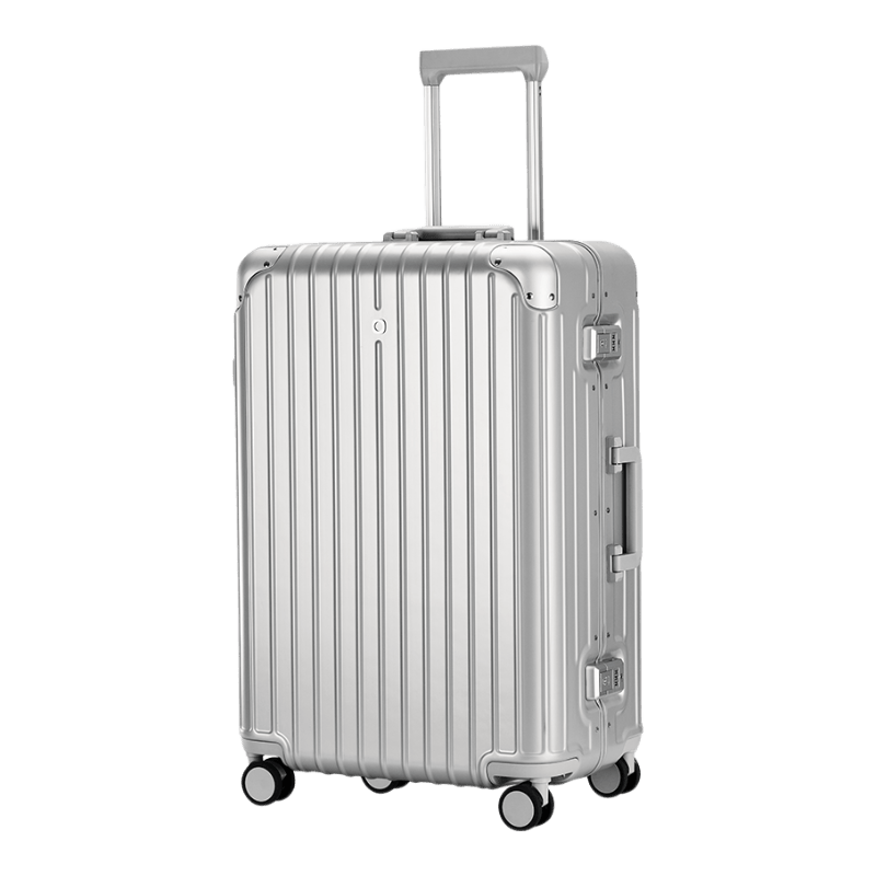 JD Jingzao "Interstellar" Slim Aluminum Frame Luggage Large Capacity Carry-On Durable High-Value Frost Moon Silver 26 Inch Trolley Case