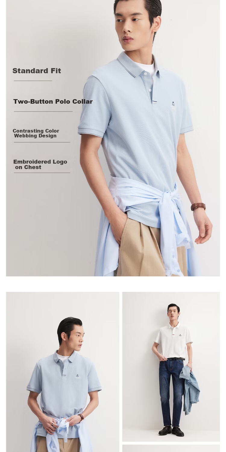 JACK & JONES Men's Spring Cool Feeling Polo Shirt, Two-Button Polo Collar, Comfortable Trendy Short Sleeve 226106013 5
