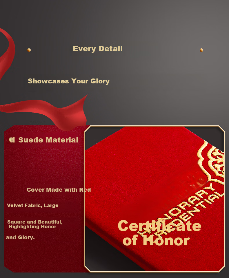 Jinzhi A4 Honor Certificate Set 5 Books + 16 Inner Sheets 12K Award Certificate Excellent Employee Award Shell Premium Gold Stamping Company Annual Meeting Recognition Certificate 5