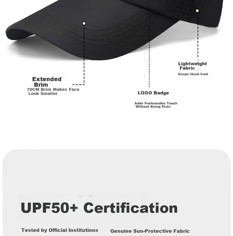 RED DRAGONFLY Men's Summer Sun Protection Hat Long Brim Baseball Cap Quick-Dry Mesh Breathable Sunshade Fishing Hiking Casual Duckbill Cap 4