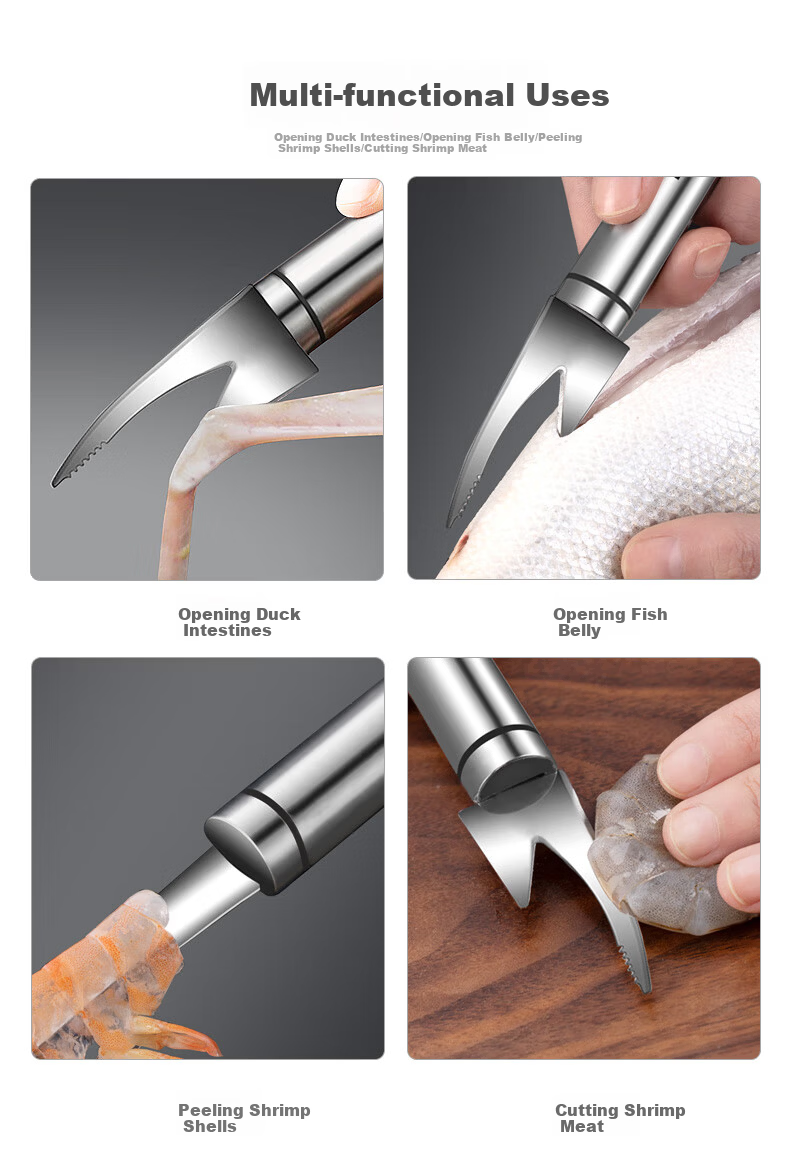 Newair 304 Stainless Steel Fish Scale Remover, Fish Scale Removal Tool, Household De-Scale Knife, Specialized Knife for Removing Scales, Scale Scraper 3