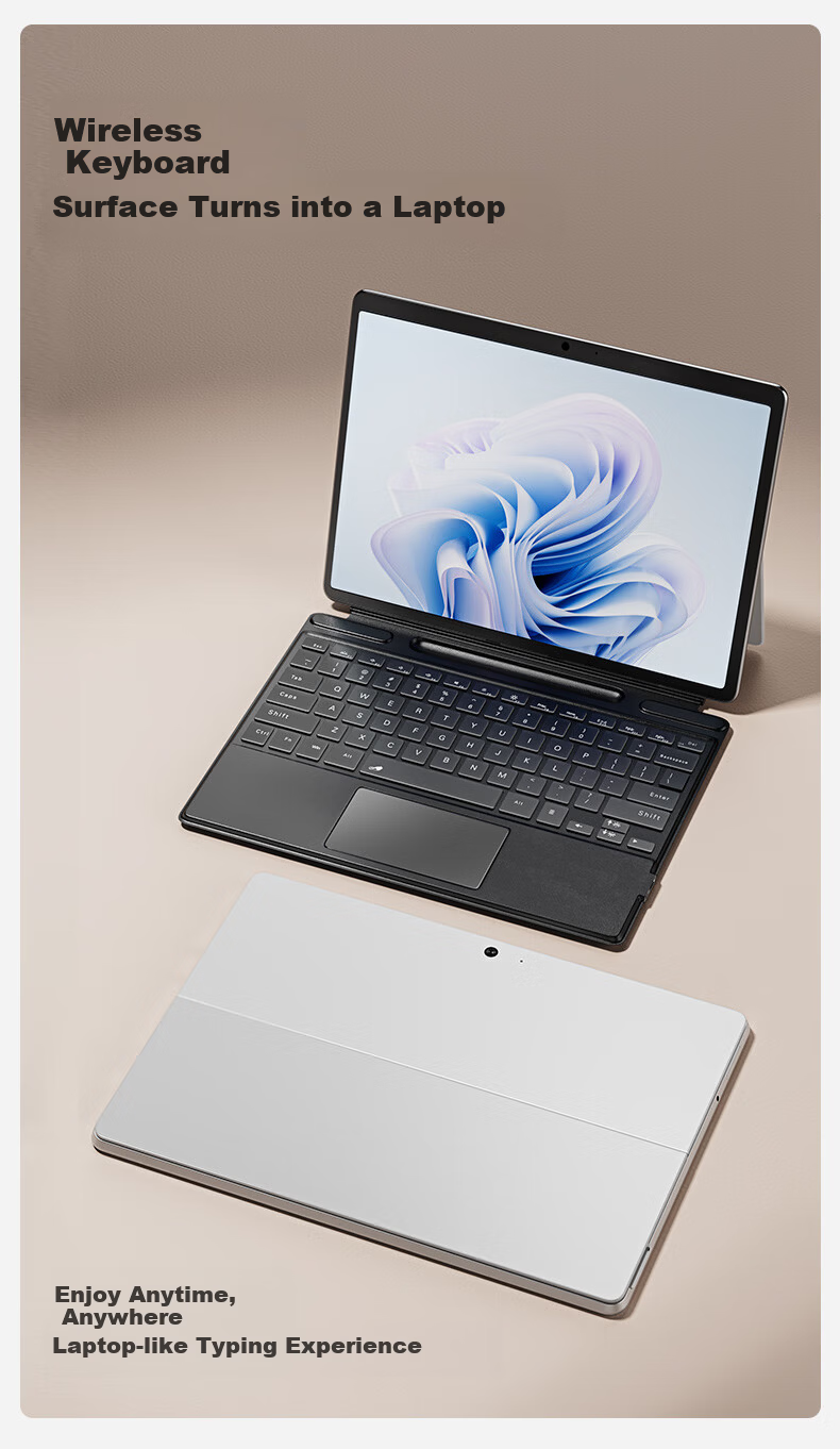 CangHua Keyboard Cover for Microsoft Surface Pro 4/5/6/7+/Pro 7, Ultra-Fine Microfiber Matte Surface with Backlit Precision Touchpad 3