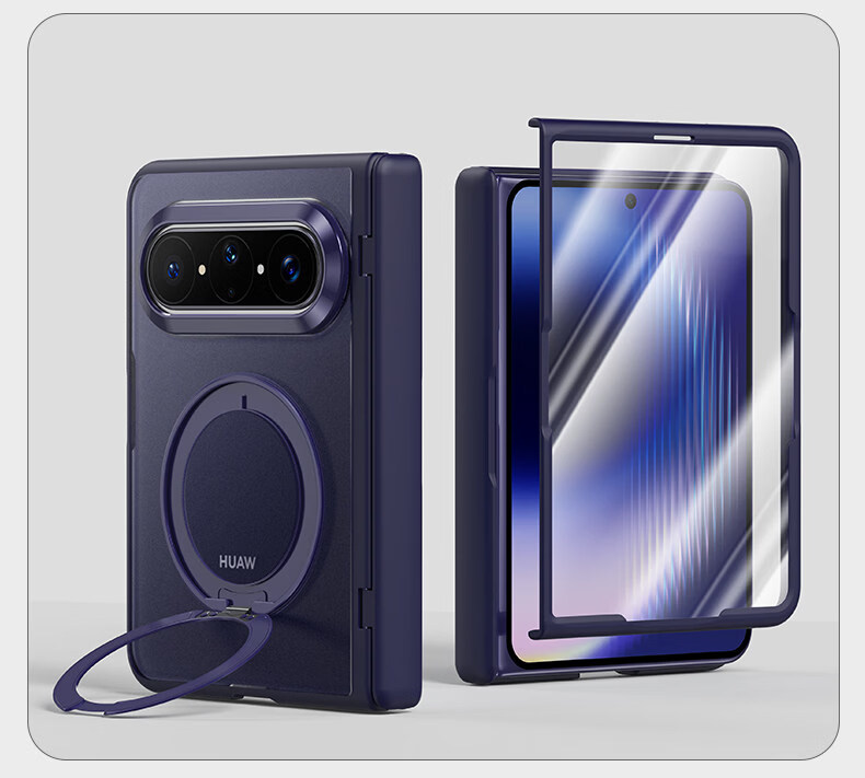 Zhilangni [Rotating Bracket | Integrated Shell and Film] Compatible with Huawei Pura X Max Phone Case Foldable Screen Protective Cover Central Axis Full Coverage Anti-Drop Matte Unisex New Model 14
