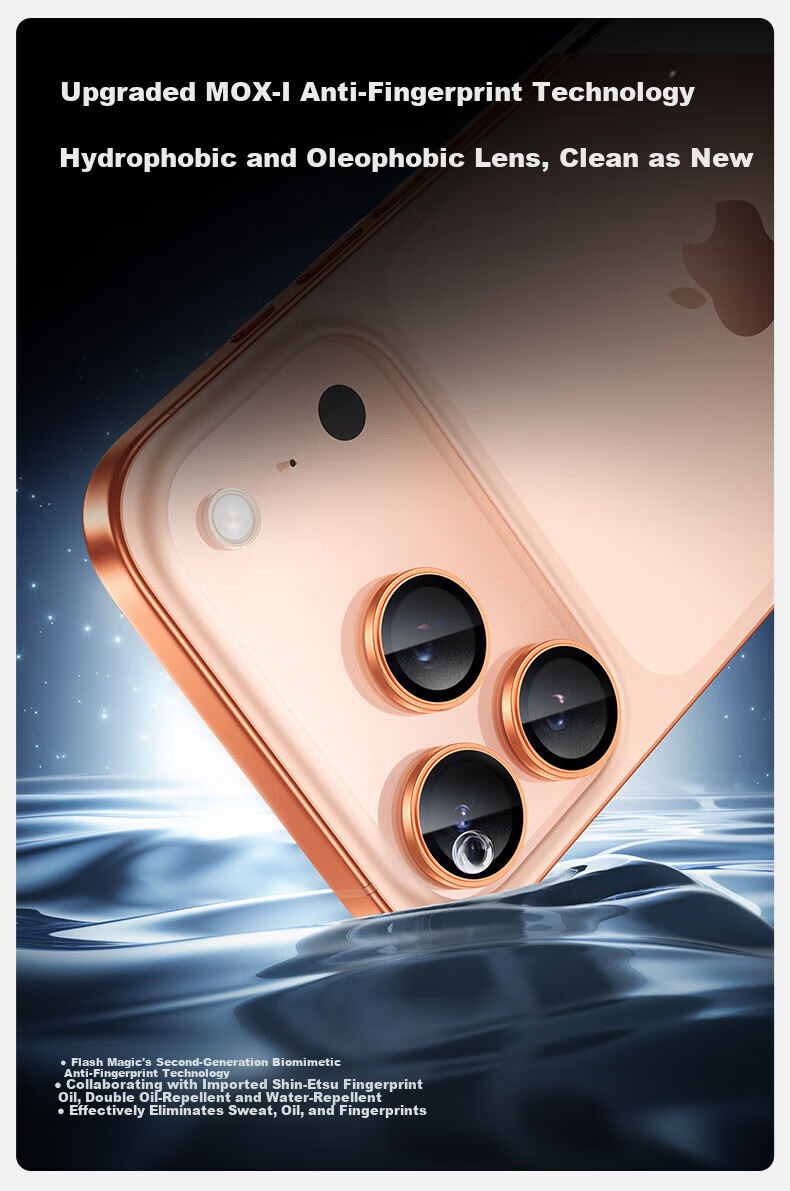 FlashMagic Sapphire AR Lens Protector for Apple iPhone 17 Pro Max Camera Lens, Compatible with iPhone 17 Pro/17 Pro Max, Built-in Positioning Protective Film 6