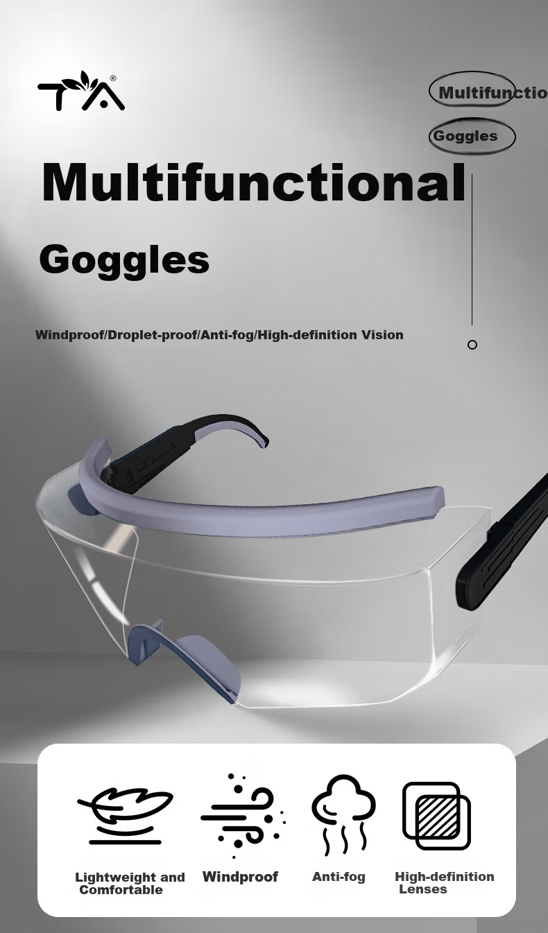TA Protective Goggles Windproof Anti-Fog Liquid Splash Dustproof Safety Glasses for Cutting Grinding Cycling Mountaineering Skiing Compatible with Prescription Glasses Impact Resistant Scratch Resista 1
