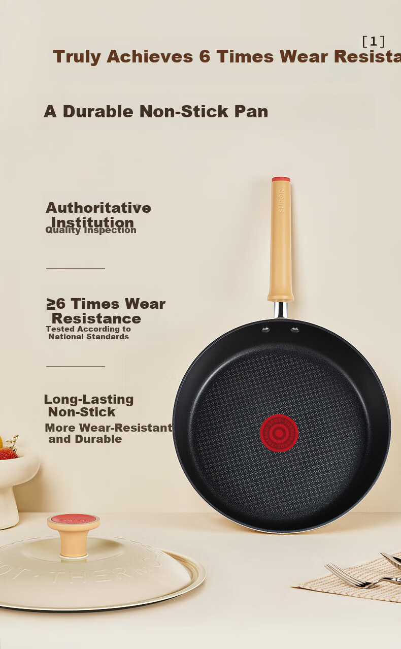 SUPOR 26cm Lightweight Red Dot Non-Stick Frying Pan Multi-Functional Flat Bottom Skillet EJ26QLP01 6