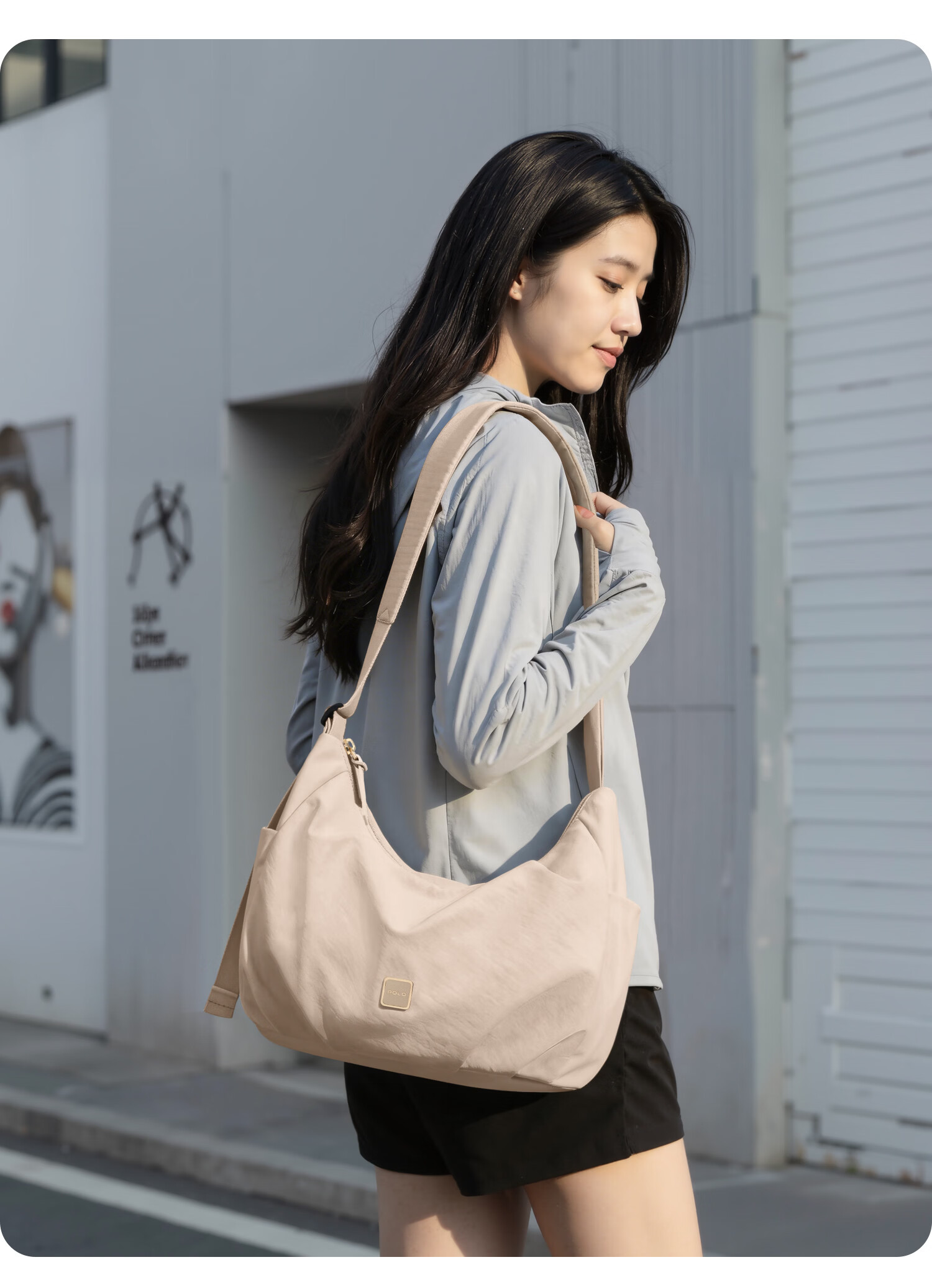 POLO Women's Large Capacity Shoulder Bag Crossbody Bag 10.9-inch iPad Bag Multi-compartment Phone Bag Sports Crossbody Bag 13