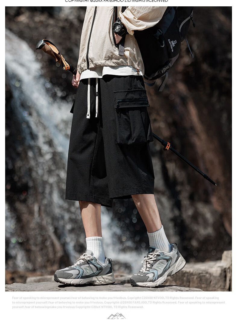 Romon Men's Summer Thin Ice Silk Quick-Dry Seven-Point Shorts Large Size Loose Casual Work Pants K172 Light Gray XL 2