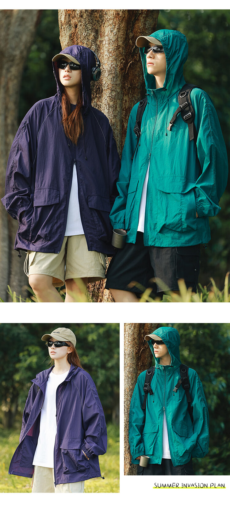 Dingfengbaoluo Outdoor Original Yarn Sun Protection Jacket Summer Cooling Ice Silk Breathable Quick-Dry Sports Casual Coat DLY18 Seafoam Green 2XL 17
