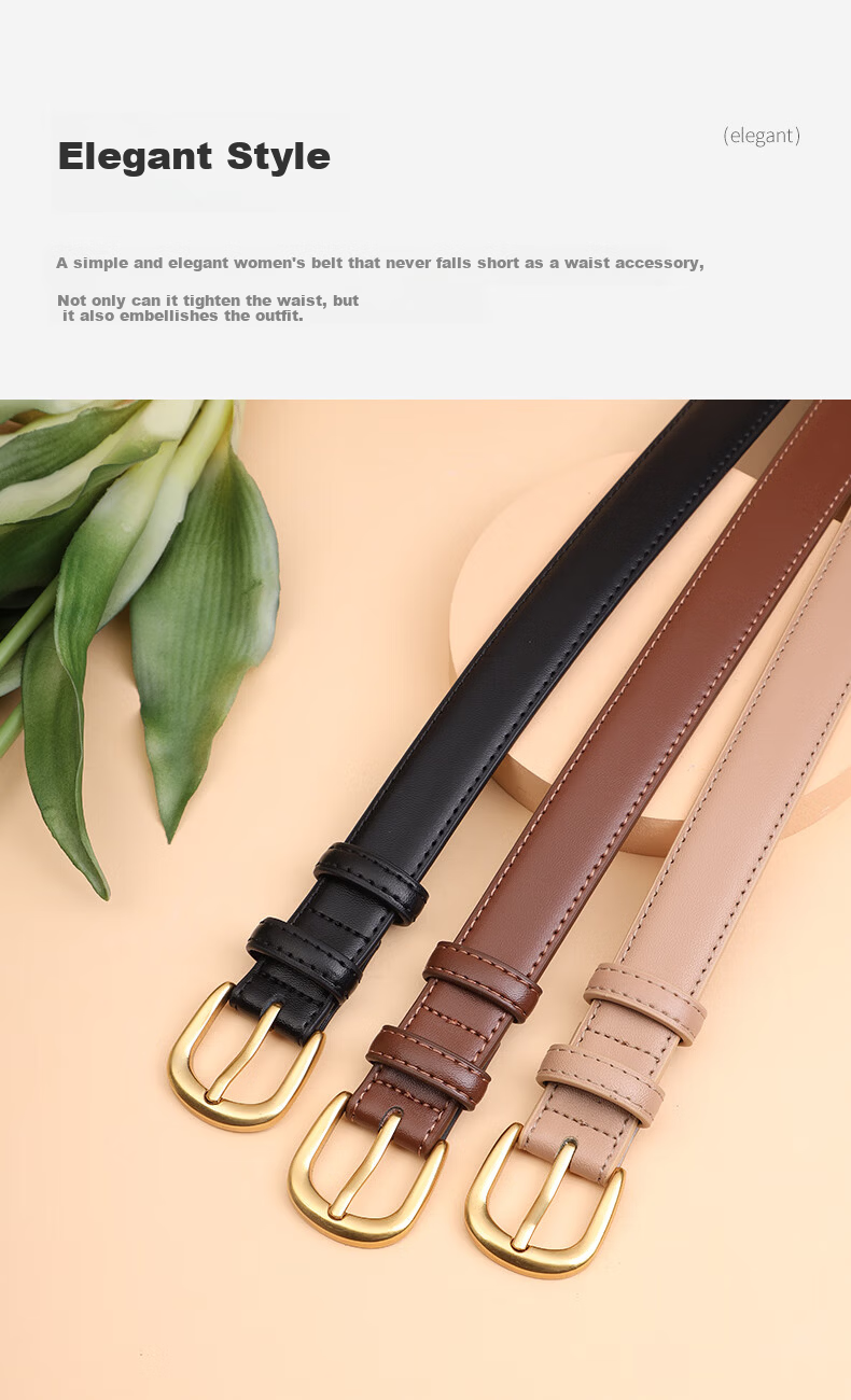 Hongdou Women's Leather Belt 2026 New Luxury Pin Buckle Belt Birthday Gift for Girlfriend Mom Valentine's Day Present 6