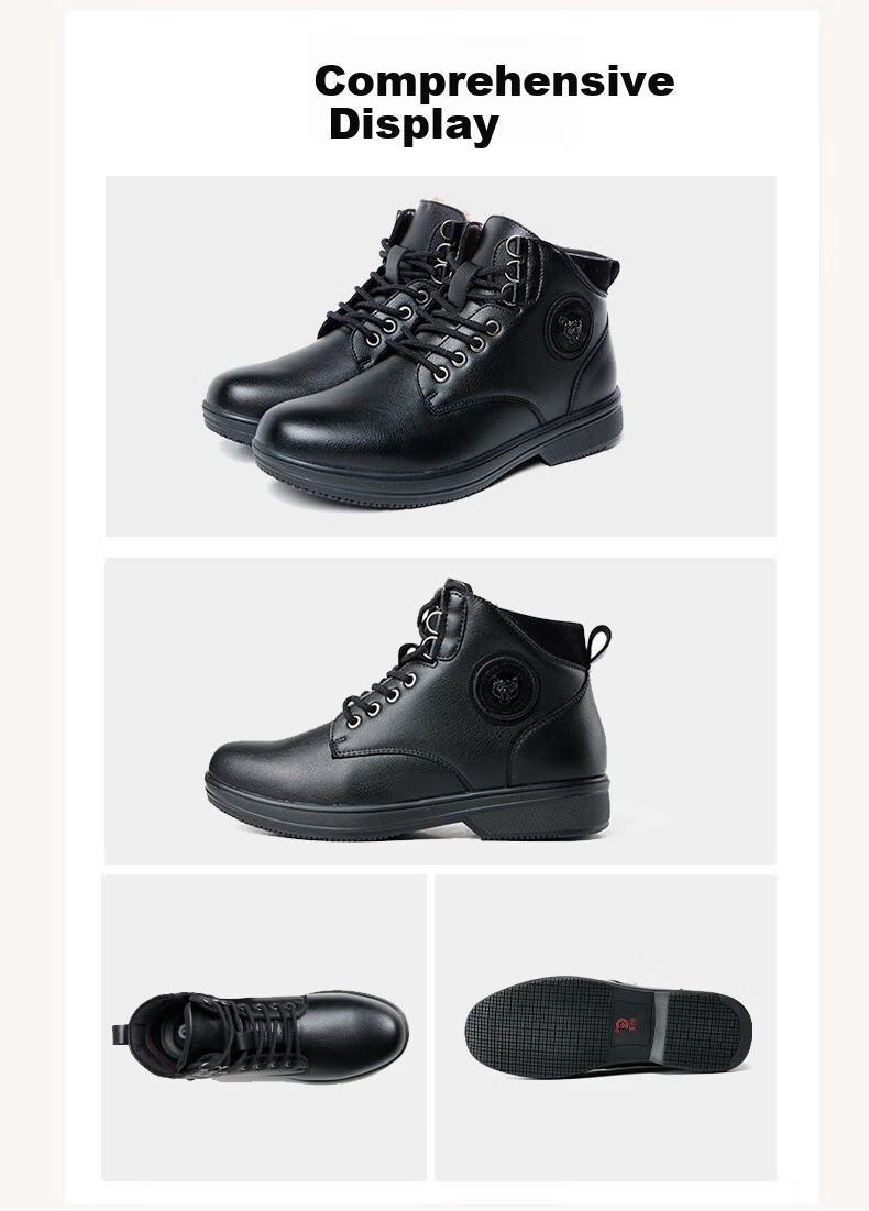 Chuwang Chef Shoes for Men, Non-Slip, Waterproof, Oil-Resistant, Black Mid-Top Kitchen Work Shoes, Stylish Martin Boots C5006, Black, Size 40 18