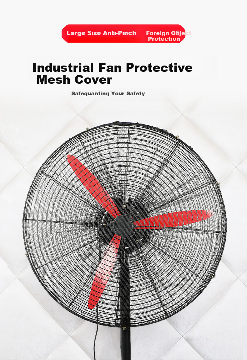 Gusen Zhe Fan Guard Finger Protection Household Commercial Powerful Large Fan Bull Horn Fan Safety Protective Mesh Cover Floor Fan Washable for 50-55CM Fans 1