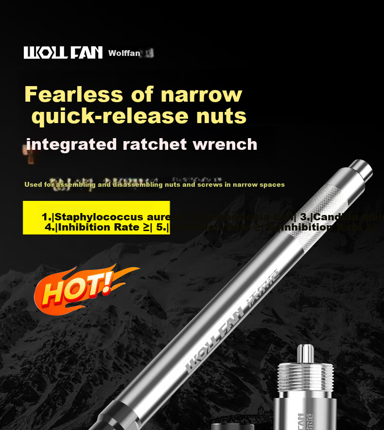 Wolvan 3-in-1 Ratchet Wrench 72-Tooth Industrial Grade 1/2" Dual-Direction Quick Wrench with Extended Handle Labor-Saving 1