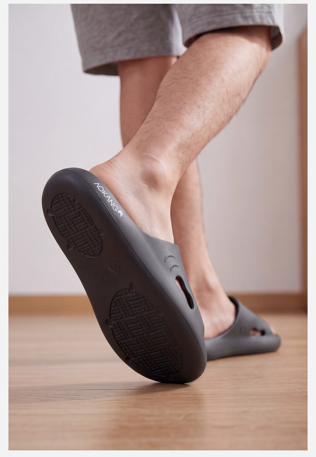 Aokang Men's Summer Home Antibacterial EVA Bathroom Shower Non-Slip Soft Sole Slippers Couple Outdoor Sandals 8