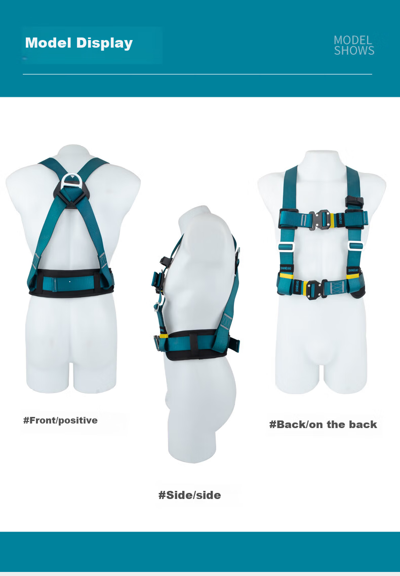 SHANDUAO Three-Point Safety Harness Quick-Connect Fall Protection AD9022 Double Small Hooks 1.8m 6