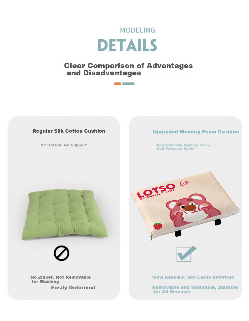 Memory Foam Student Seat Cushion for Children, Anti-Butt Pain, Slow Rebound Breathable Chair Pad by Fan Ye 9